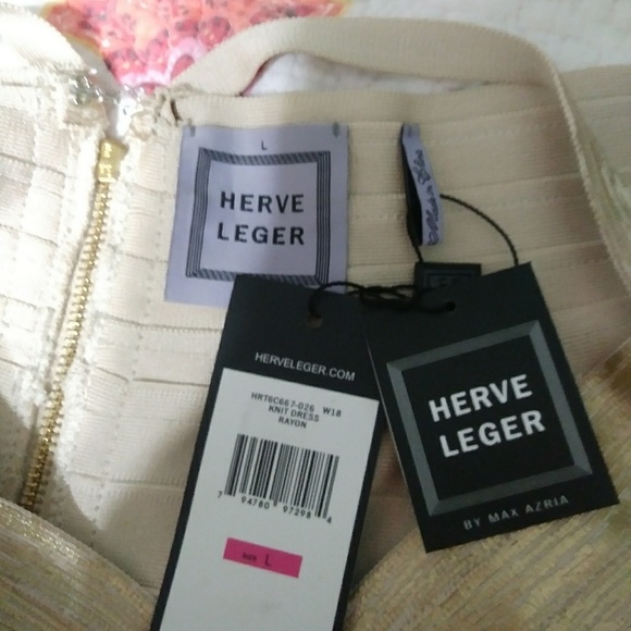 BNWT Herve Leger Gold Bandage Dress - Picture 8 of 8